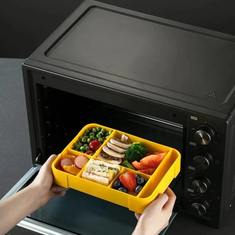 1330ML Bento Lunch Box Kids Adults Toddlers 6 Compartments W/TablewareSauce Pots Colorful Meal Prep Container Convenient 250627