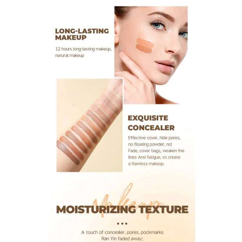 Long Lasting Full Cover Liquid Face Foundation Waterproof Makeup Base for Dark Circles & Acne Contour Cream Concealer X250701