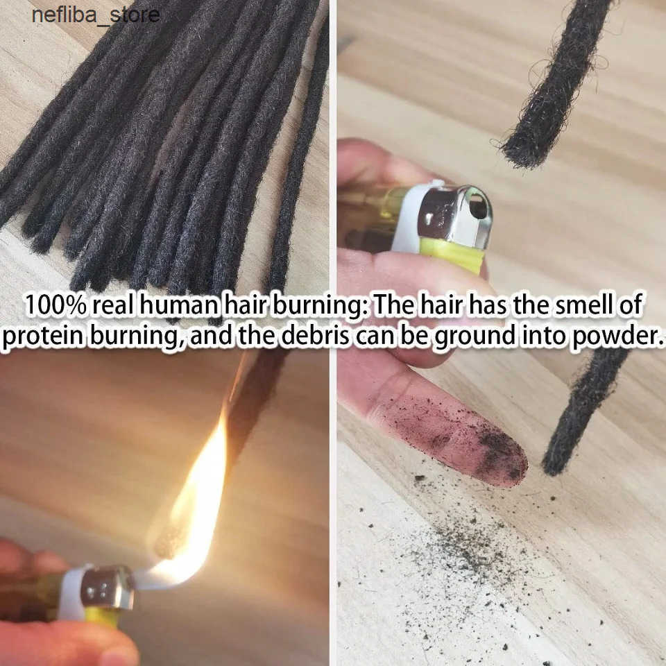 Dreadlocks Brazilian Remy Human Hair Strand Crochet Braid Hair Loc 0.4 0.6 cm Kinky Braiding Bundles locks Wholesale Q250701