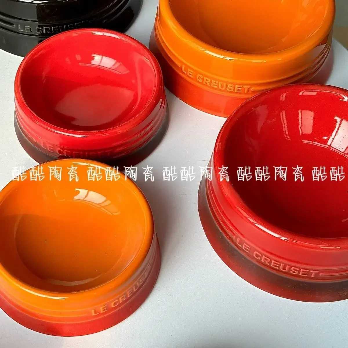 Cool Colored Short Footed Cat Snack Bowl Anti Spill Pet Bowl Neck Protection Dog Water Bowl Cat Supplies Y250630