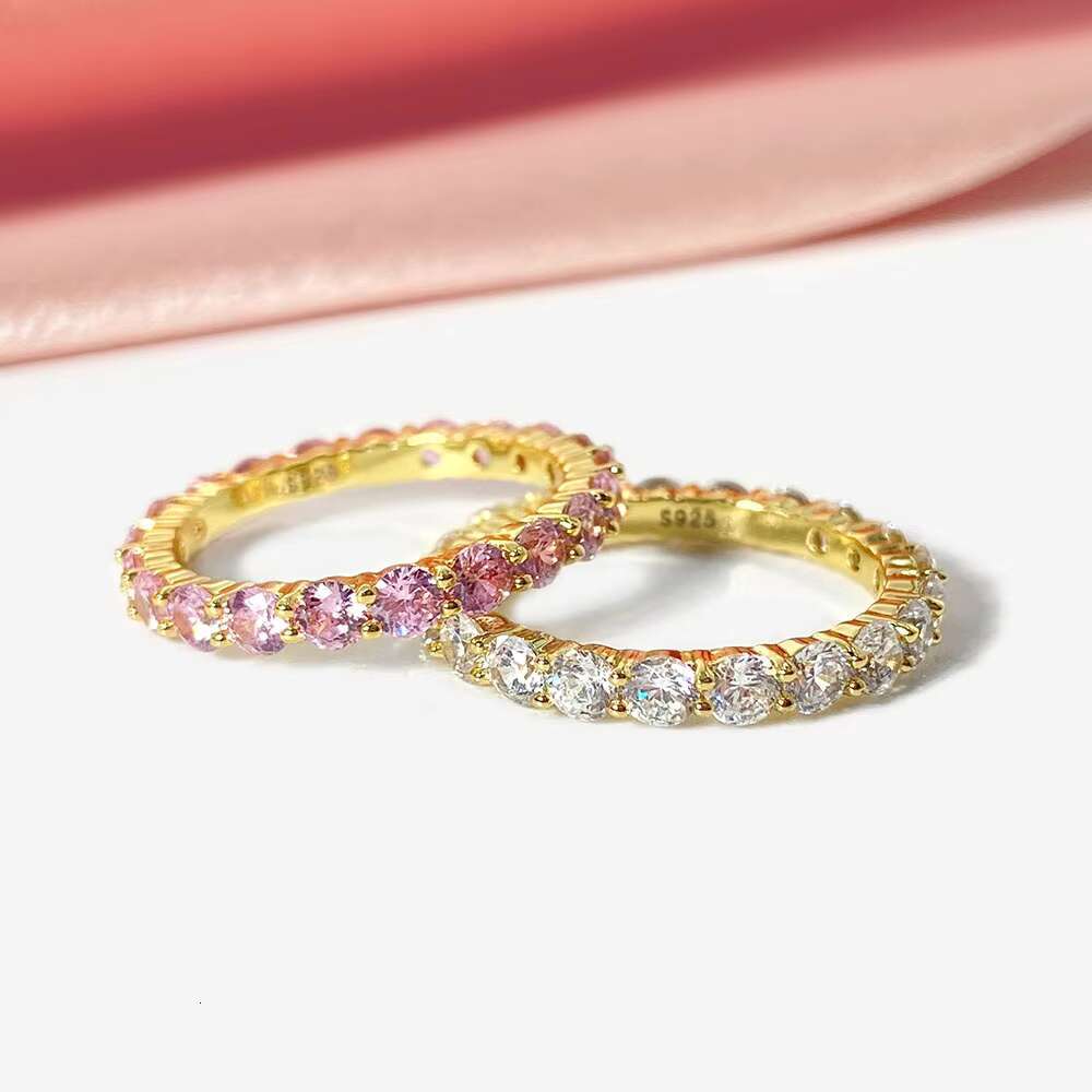 Stock Brilliant Cut 3mm CZ Stacking Gemstone Ring Fine Jewelry Sterling Silver Rings for Wedding Party Wholesale Available