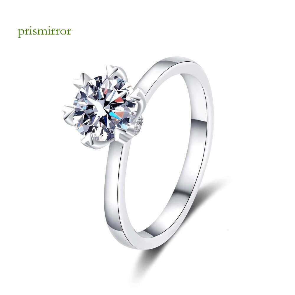 Luxurious S sterling silver 2ct silica engagement wedding exquisite jewelry ring, six claws chilled for women