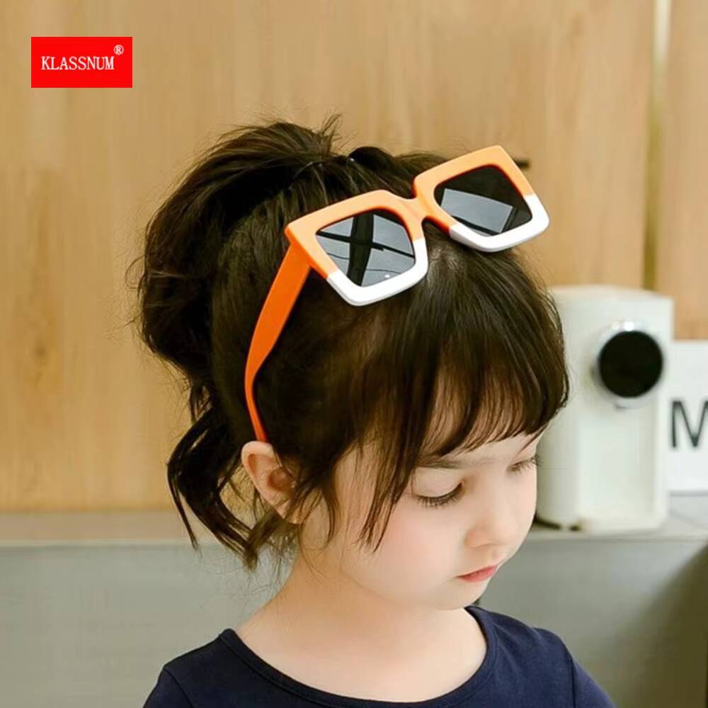 Kids Boy Girls Oversize Square Sun Glasses 2023 Trendy Baby Sunglasses Double Color Frame Children Fashion Shade 1PCs ddmyshoesvip Z260305