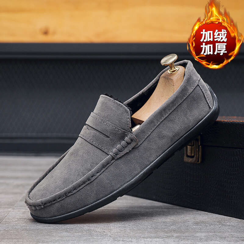 free shipping big size Winter Loafers with Cotton Lining Warmth, Men's Casual Shoes, Slip-On Loafers, One-Step-On Shoes for Men