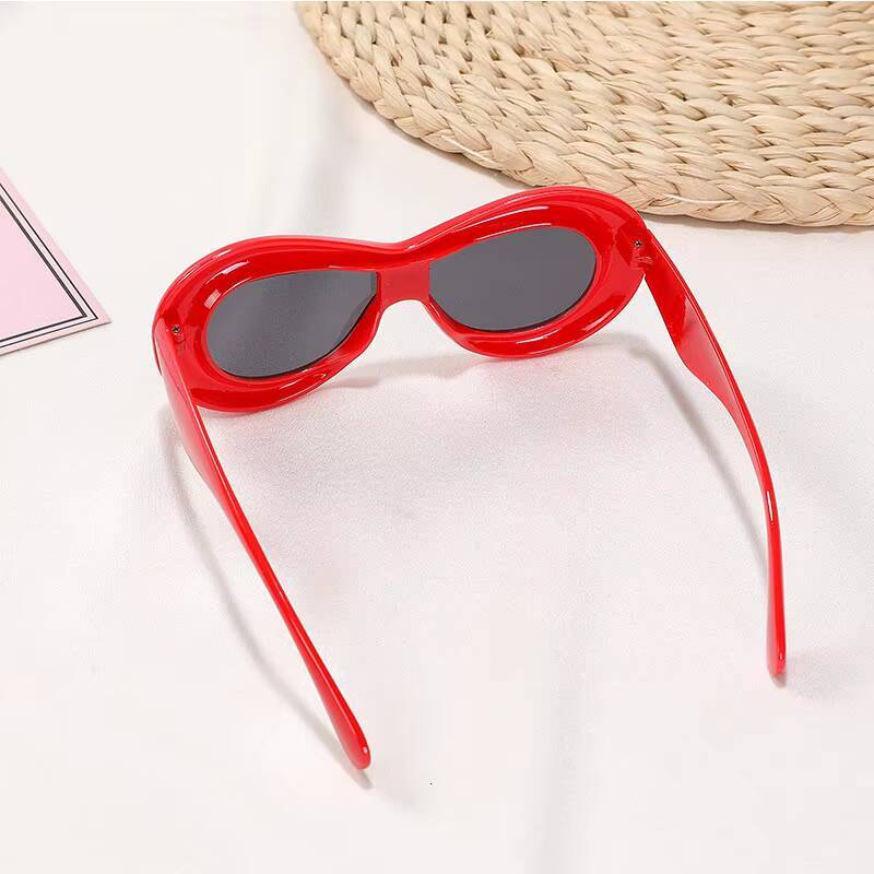 3-10 Years Kids Funny Inflated Sunglasses Trendy Y2K Wrap Around Boys Girls Cat Eye Sun Glasses Candy Color Thick Frame Shades ddmyshoesvip Z260305