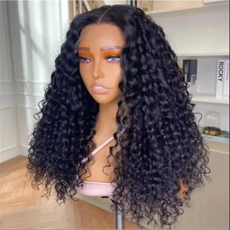 30 Inch 13X4 Deep Wave Lace Front Wigs 360 Water Wave Frontal Wig HD Lace Front Wigs Curly Human Hair Wig Synthetic Wig