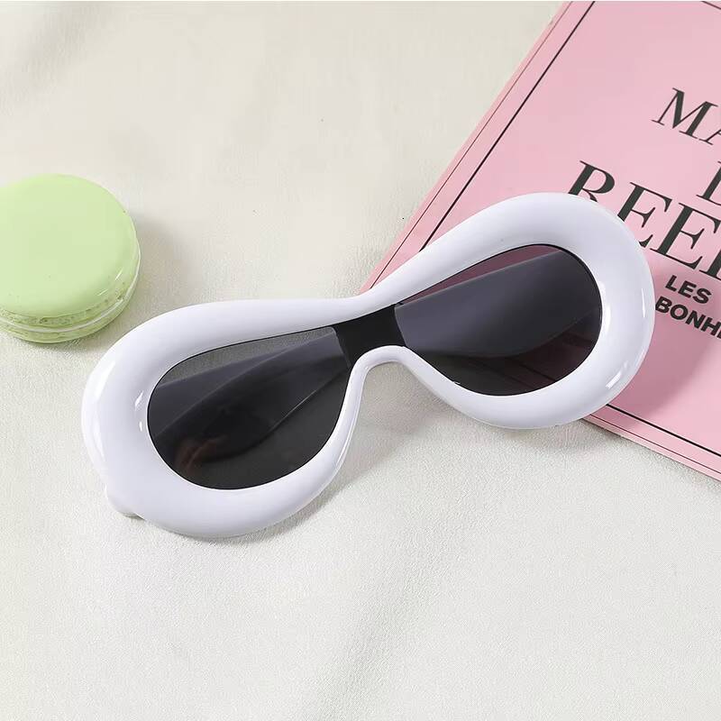 3-10 Years Kids Funny Inflated Sunglasses Trendy Y2K Wrap Around Boys Girls Cat Eye Sun Glasses Candy Color Thick Frame Shades ddmyshoesvip Z260305