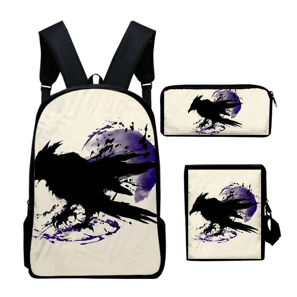 Fashion Novelty Wild Hearts Game 3D Print 3pcs/Set pupil School Bags Laptop Daypack Backpack Inclined shoulder bag Pencil Case