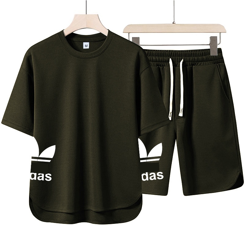 Men's Tracksuits Summer 2025 Pullover Sportswear Set Fashionable Basketball Casual Short-sleeved T-shirt Shorts Two-piece