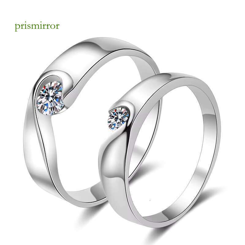 Exquisite pure silver couple VVS engagement ring with sand and stone, love ring, 0.3ct female wedding accessory