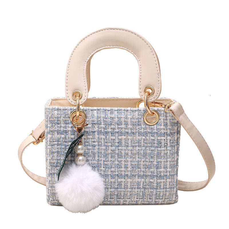 2025 New Plaid Handbag for Women, Small Square with High-end Fashion, Princess Diana Style Crossbody Bag Wholesale