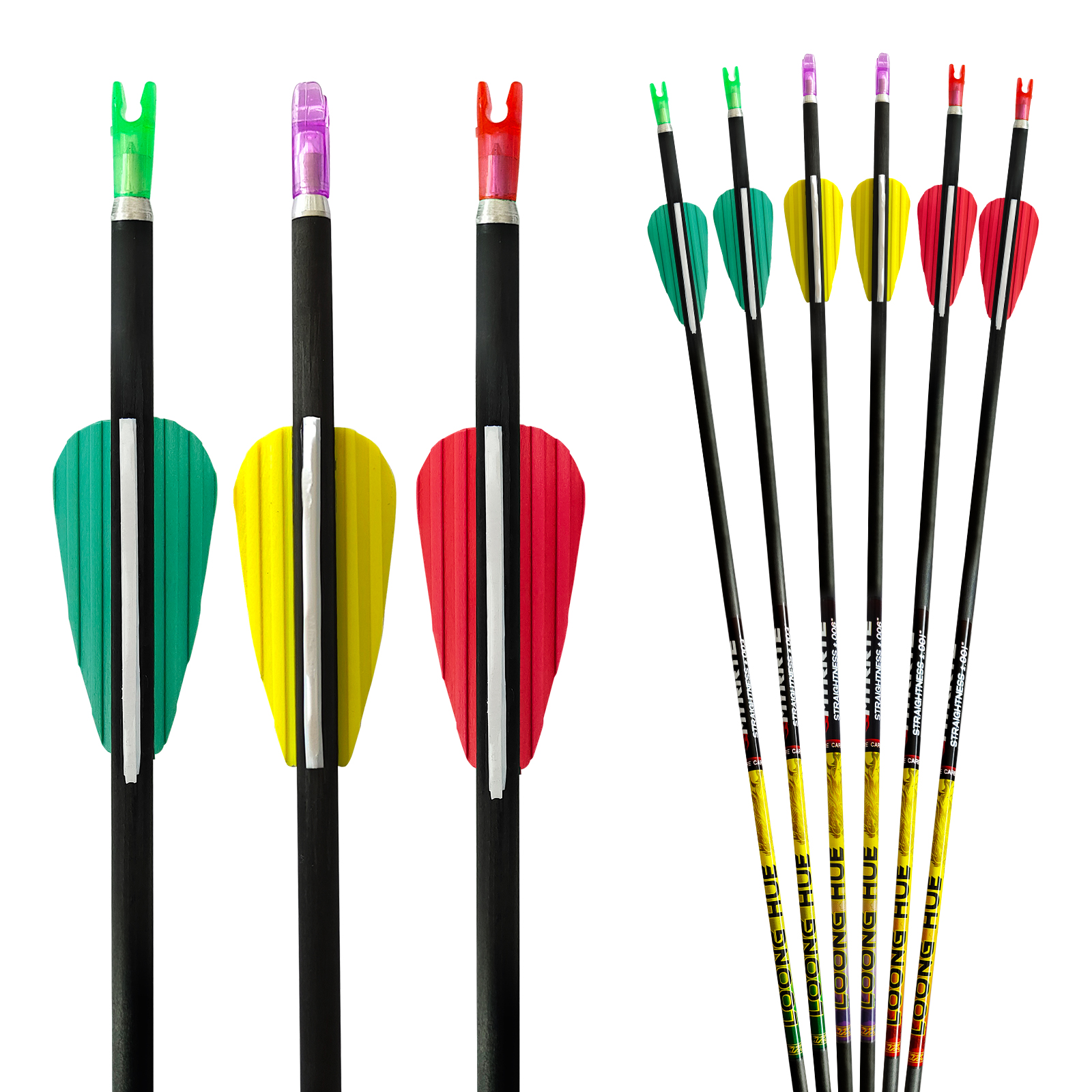 NEW ARRIVAL Carbon 31inch Hunting Arrows without Arrowheads Archery Targeting Arrows 4.2mm Practice Arrows for Recurve Bow & Compound Bow Spine 350-15