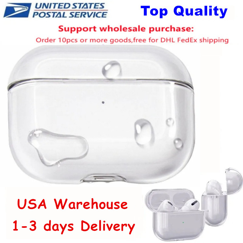 USA Stock for Airpodspro max Airpods 4 Bluetooth headphones airpods pro 2 earbuds For Apple airpods 2 3rd wireless earphones Accessories TPU Protective Case