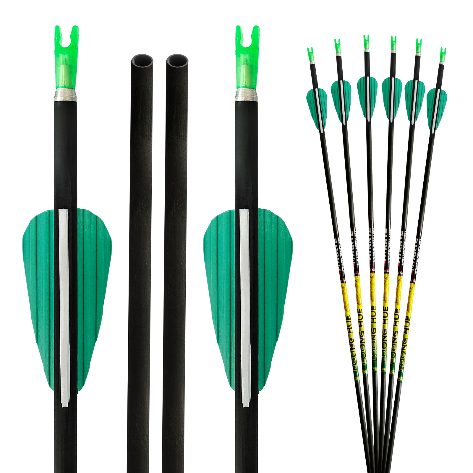 NEW ARRIVAL Carbon 31inch Hunting Arrows without Arrowheads Archery Targeting Arrows 4.2mm Practice Arrows for Recurve Bow & Compound Bow Spine 350-15
