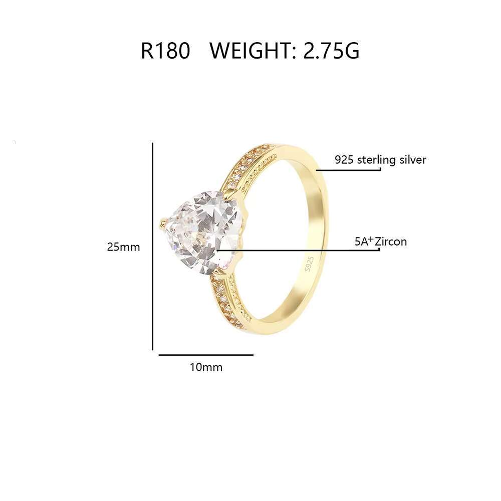 Luxury Cubic Zirconia Heart Shape Pink Engagement Ring Classic Iced Out CZ Heart Silver Ring S925 Ready to Ship