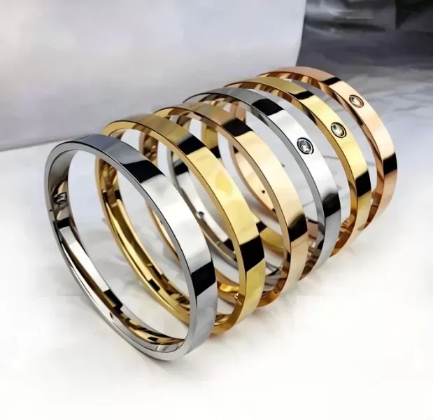 New love Series Bangle For Man Au 750 Gold Plated 18 K 16-21 Size With Screwdriver Premium Gifts Couple Bracelets