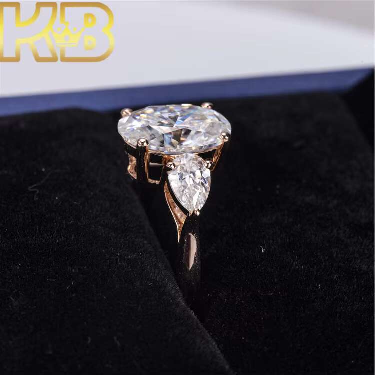 Customized 925 White Silver Lab Diamond Engagement Ring Round Cut Diamond Rings Wedding Band for Women