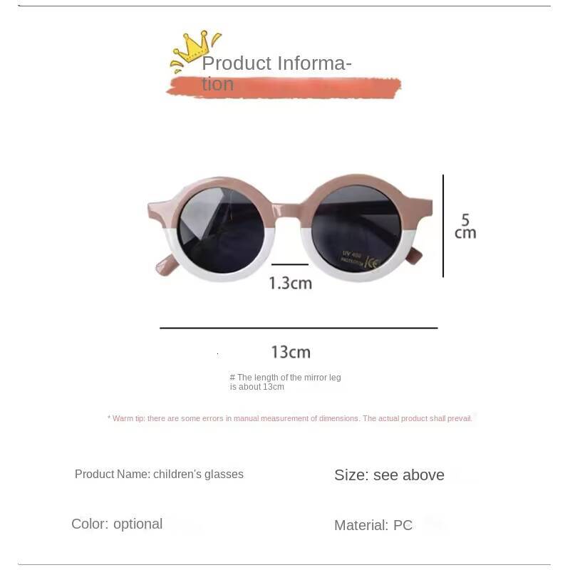 New Splicing Colour Round Cute Kids Sunglasses UV400 Boy Girls 1-7 Years Old Lovely Baby Sun Glasses Children Oculos De Sol ddmyshoesvip Z260305