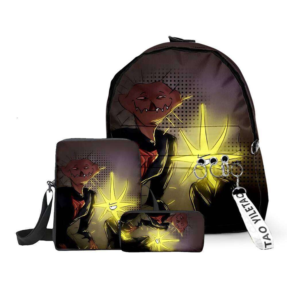 Fashion Novelty Cook phenomenon 3D Print 3pcs/Set School Bags Keychains Oxford Small Backpack Inclined shoulder bag Pencil Case