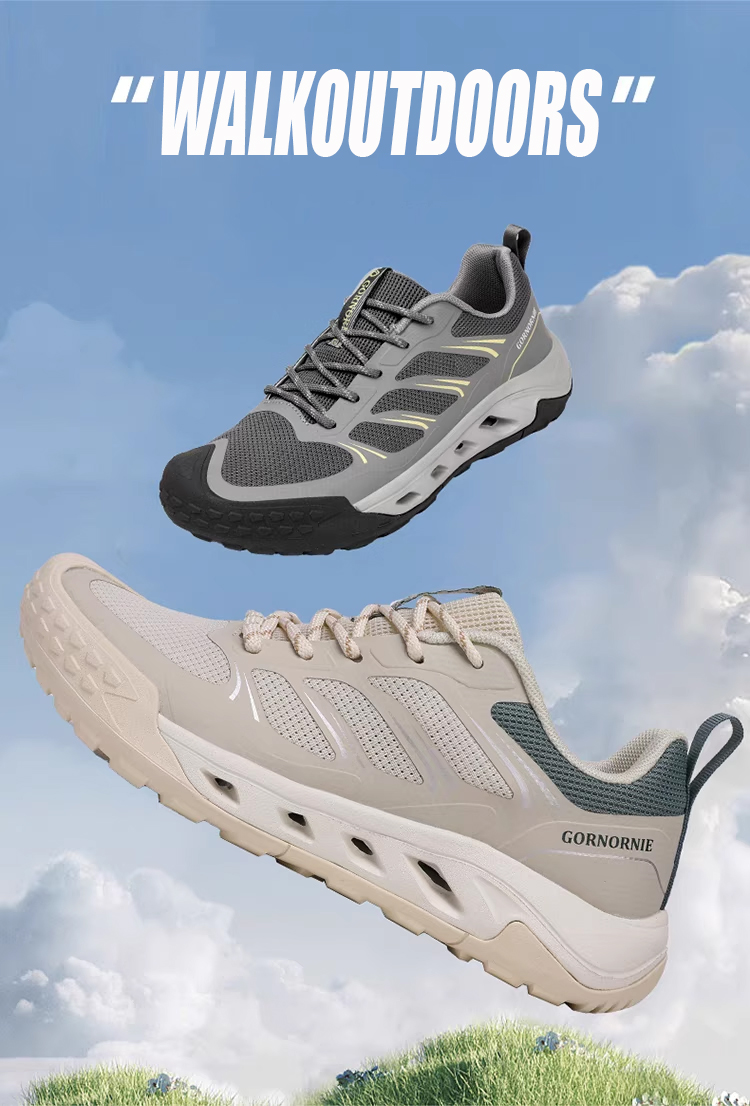 Men's hiking for summer mountaineering, anti-skid outdoor running shoes, casual cross-country wear-resistant and lightweight breathable travel sh