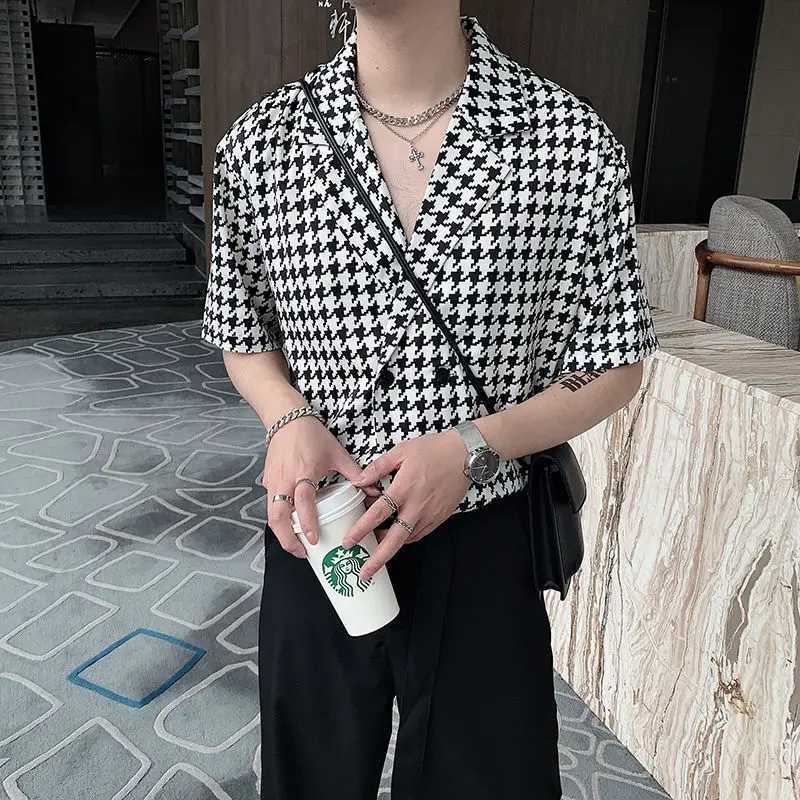 Summer Short-sleeve Shirts Men Fashion Retro Plaid Shirts Men Streetwear Korean Loose Casual Shirts Mens Dress Shirts M-2XL X250701
