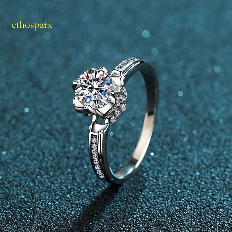 Fashion PT950 electroplated women's moissanite ring