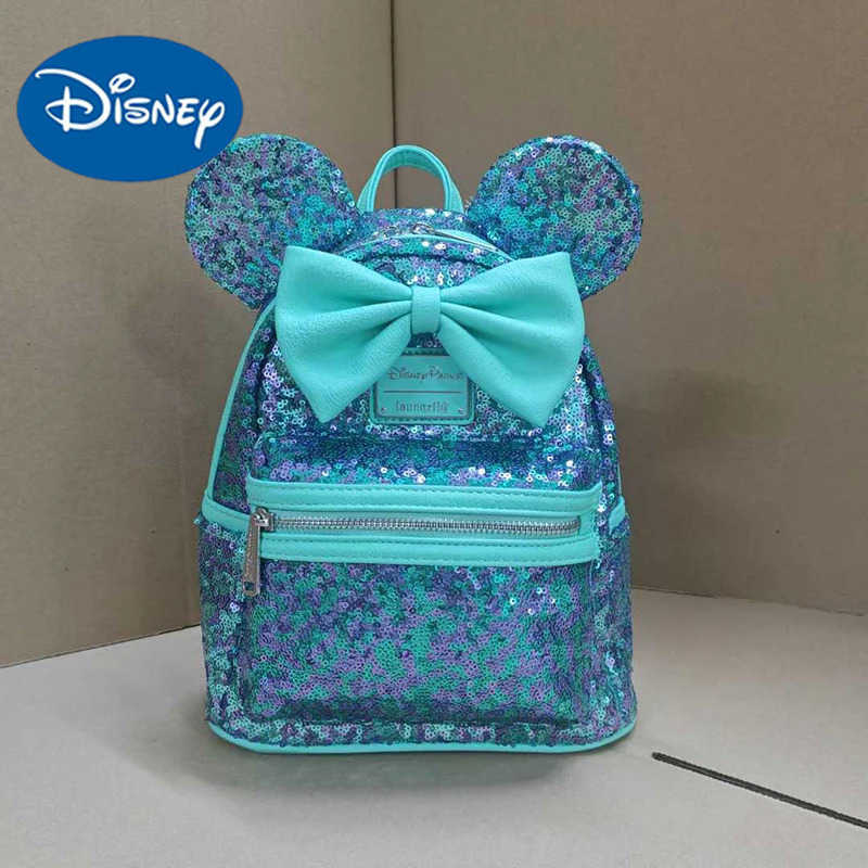 Disney 100% Original Disney Minnie Mickey Mini Backpack Elementary School Backpack Girl Shoulder Bag Outdoor Leisure Bag Girl Xmas Gift W250701