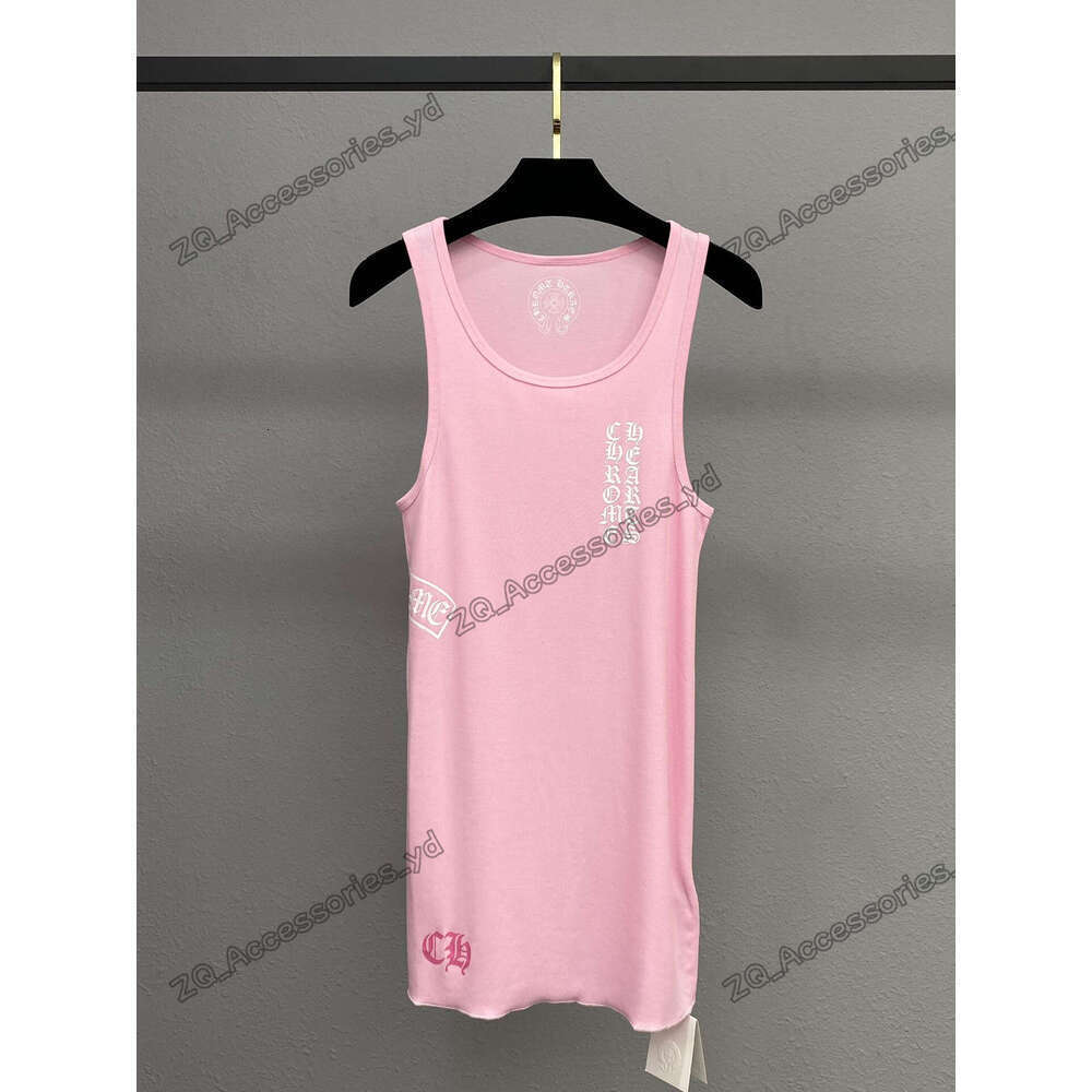 Chrome Dress 25Ss Designer Dress New Summer Chrome Top Lapel Neck Womens Sleeveless Fashion Designer Dresses Brand Same Style Dress Chrome T Shirt Sundress 03C