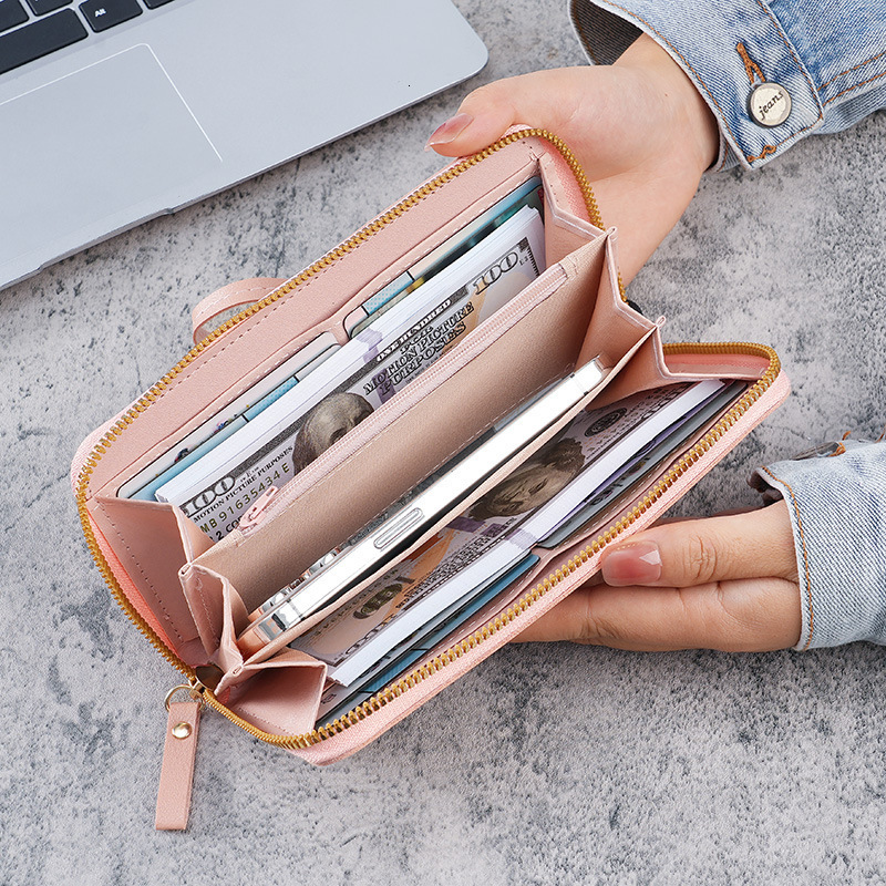 Women's New Designer Wallet Luxury Wallet Wallet Zipper Long Korean Phone Bag Large Capacity Fashion Mom Coin Purse