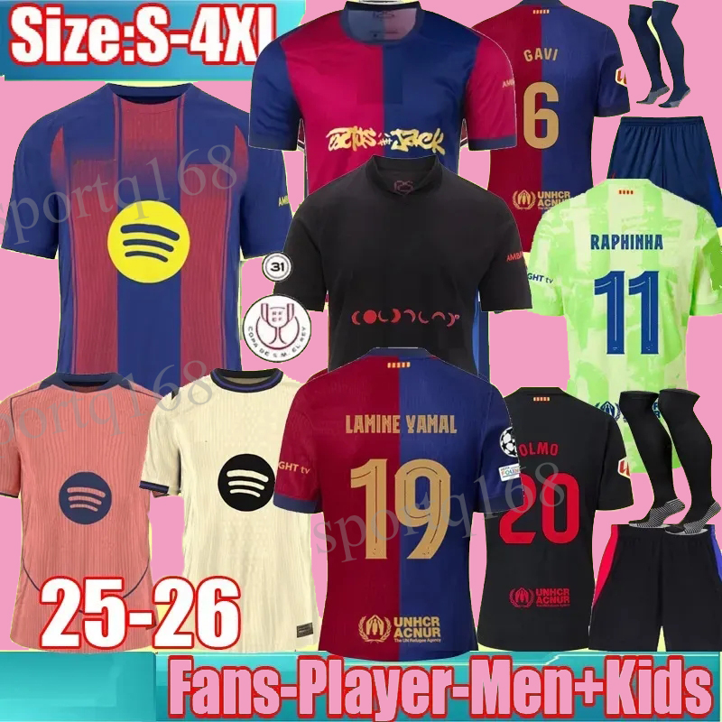 24 25 26 BARCALONA PEDRI LAMINE YAMAL Soccer Jersey Edition LEWANDOWSKI RAPHINHA FERRAN GAVI Home Away 3rd Camiseta De Football Shirt Men Kids Kit