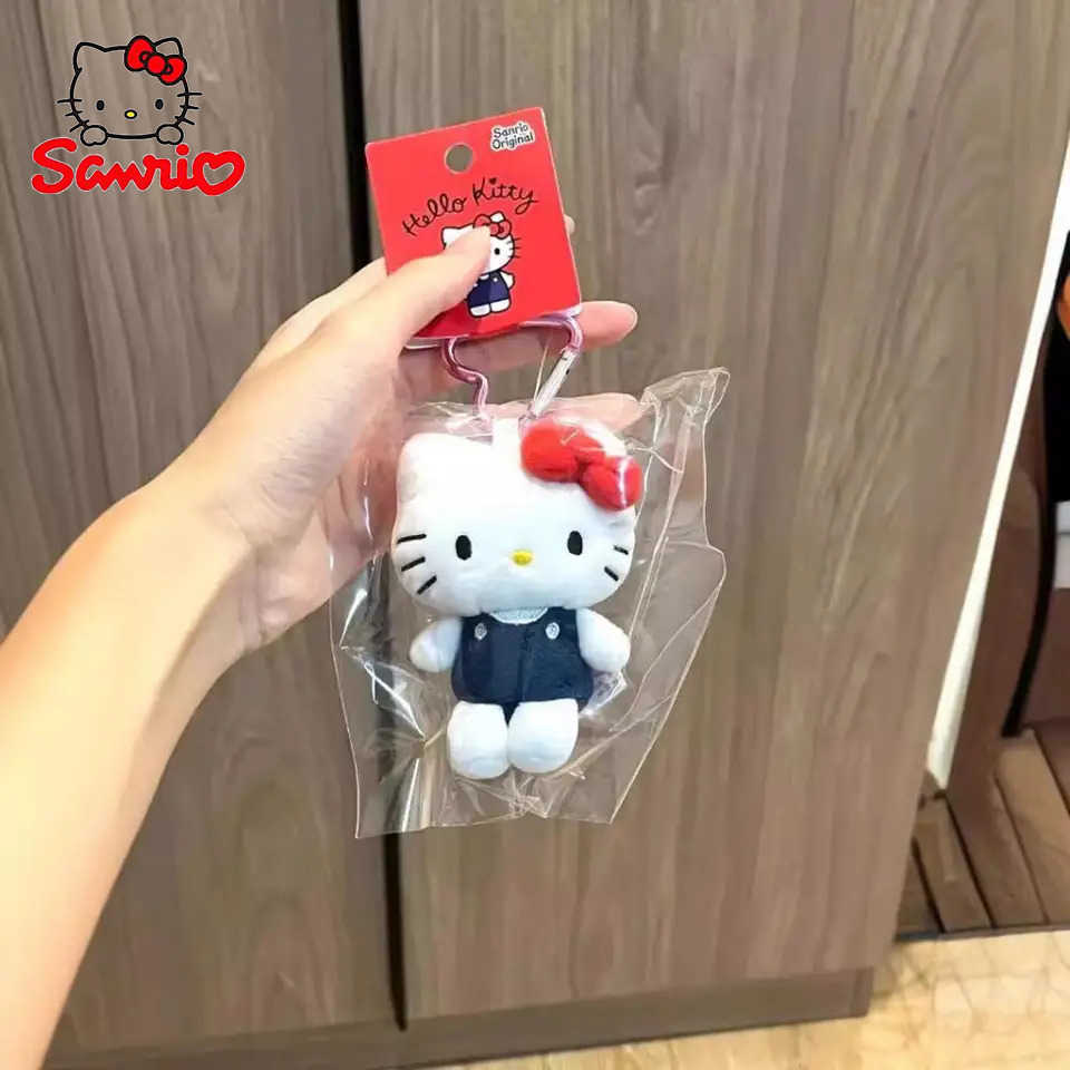 Sanrio Hello Kitty Plush Doll Keychain Love Knot Kitty Cat Cute Cartoon Plush Keychain Pendant Bag Accessories Giftsw250701