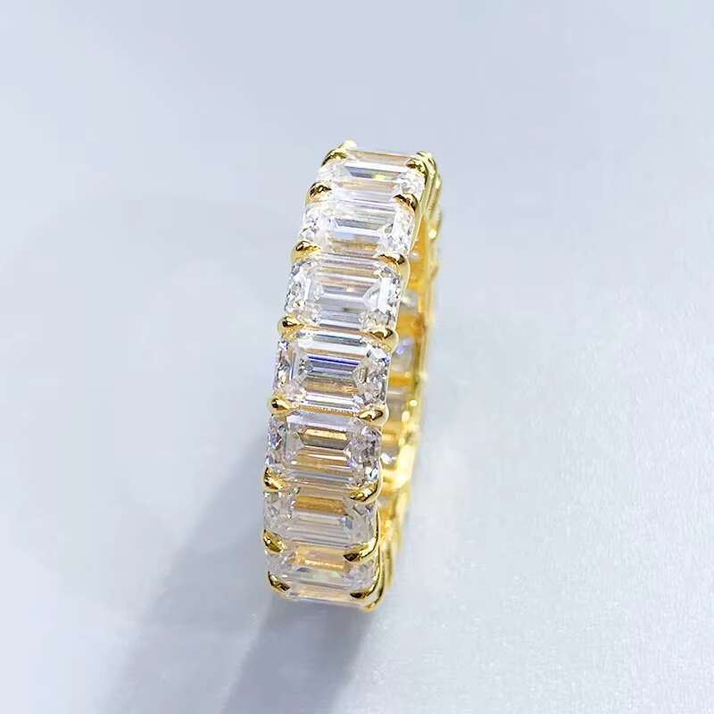 Hot Selling Moissanite Jewellery Eternity Ring 925 Sterling Silver Eternity Band Rings for Women Gift Engagement