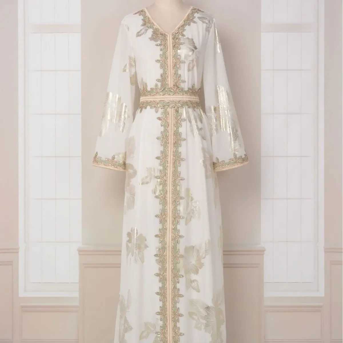 New Dubai Slim Dress Abayas for Women Turkey Islam Clothing Slim Fashion Arabia Long Dress Ktan Clothes for Slim Women W250701