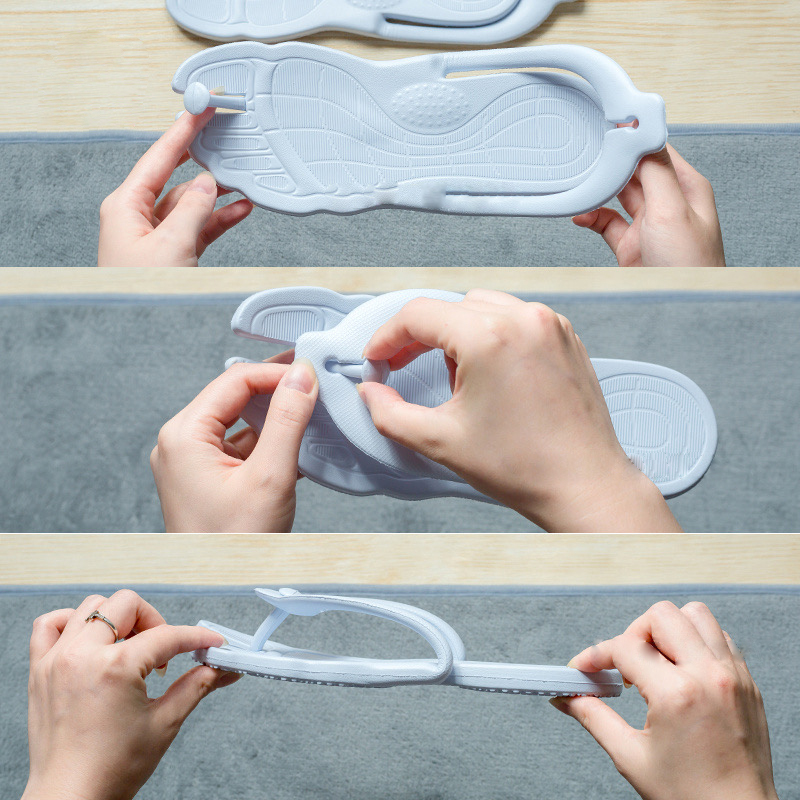 Portable folding slippers travel non-essential travel ultra-light swimming women's bathroom bath non-slip business travel supplies.