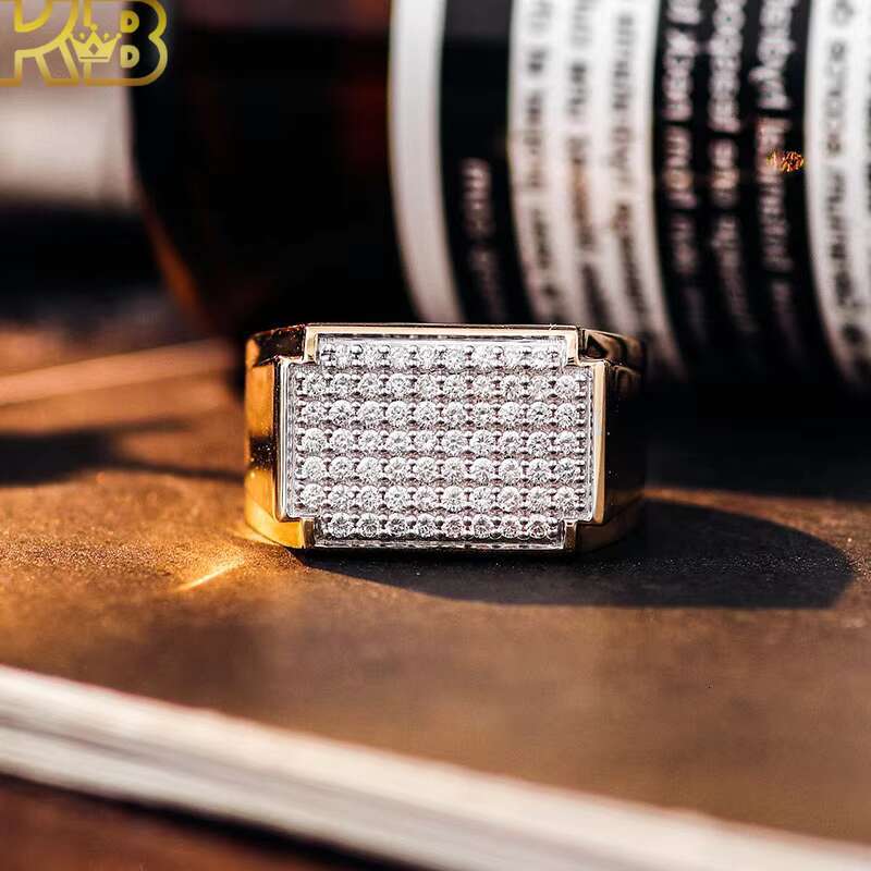 Lab Grown Diamond Hip Hop Jewelry Custom Mens Ring for Men Round Fine Igi Certified Cvd Made Lab Grown Diamond