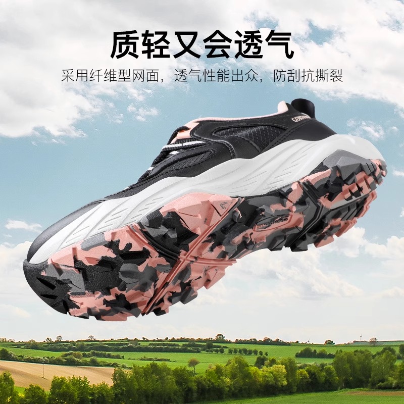 Outdoor women's mountaineering wear-resistant hiking trekking shoes, breathable, lightweight, anti-slip, leisure sports.