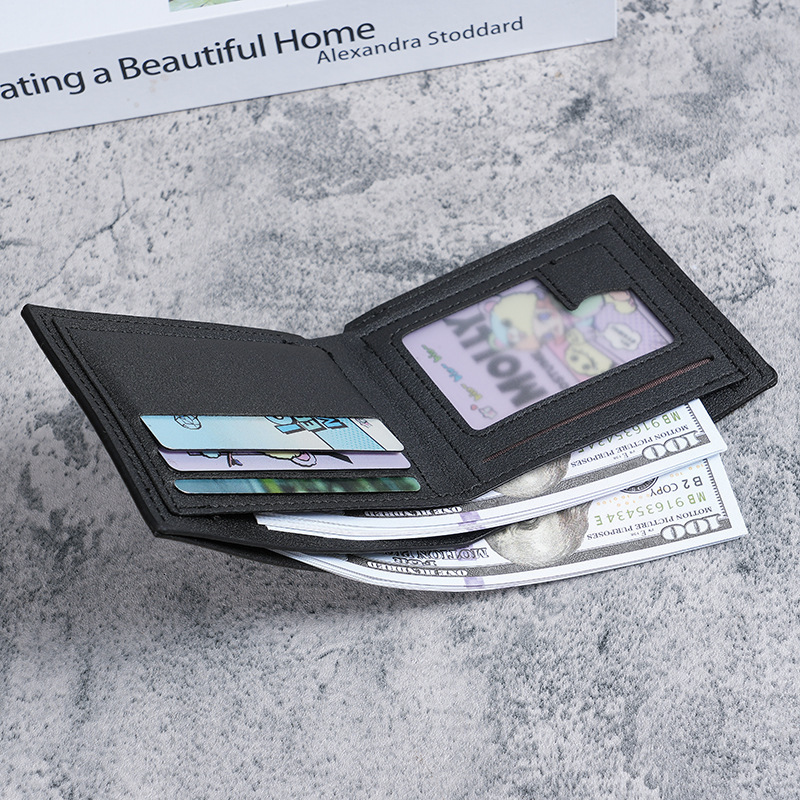 Men's Wallet New Luxury Wallet Short Designer Wallet Money Clip for Young Men Fashion Casual Plaid Multi-Card Slot Thin Soft Leather Wallet Coin 