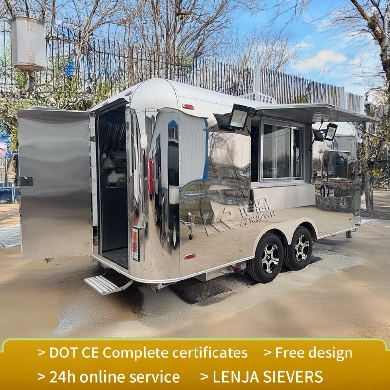 Food Truck Mobile Coffee Affordable Stainless Steel Small Coffee Ice Cream Vending Cart Restaurant Mobile Food Trailer