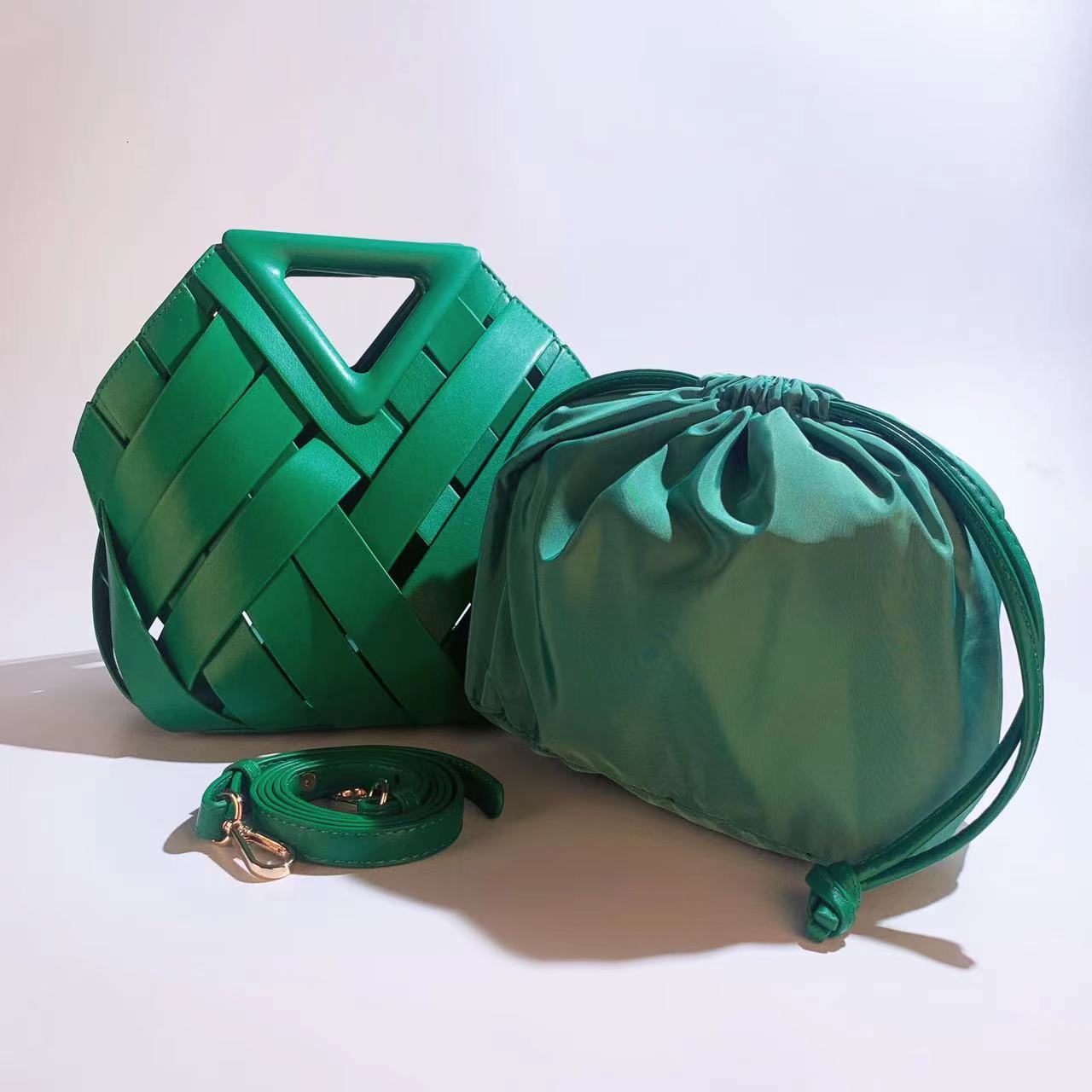 New Hollowed Out Woven Handbag Free Shipping Designer Leather Shoulder Crossbody Bag Fashionable And Luxurious Mother And Child Bag