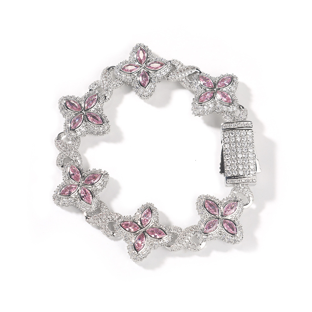 Premium Jewelry Infinity Bracelet Hip Hop Cool Guy Vibe Iced Out Clover Bracelet Luxury Fashion Pass the diamond tester