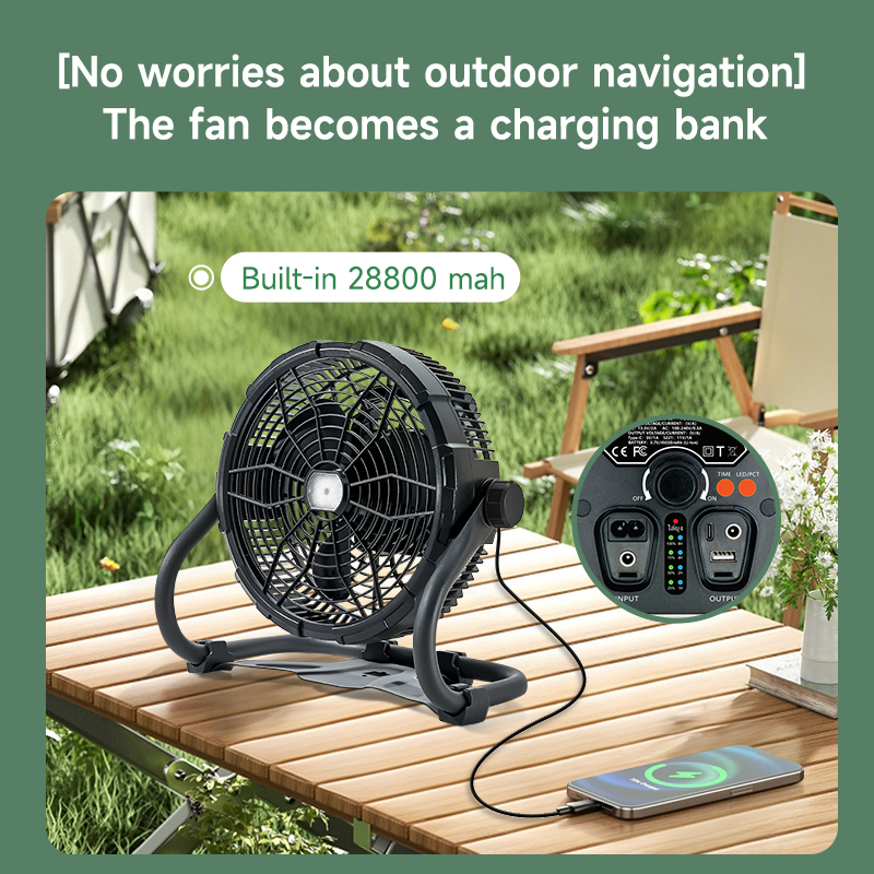 Mosquito Repelling Portable Charger w/Fan Function for Outdoors Durable Waterproof Design