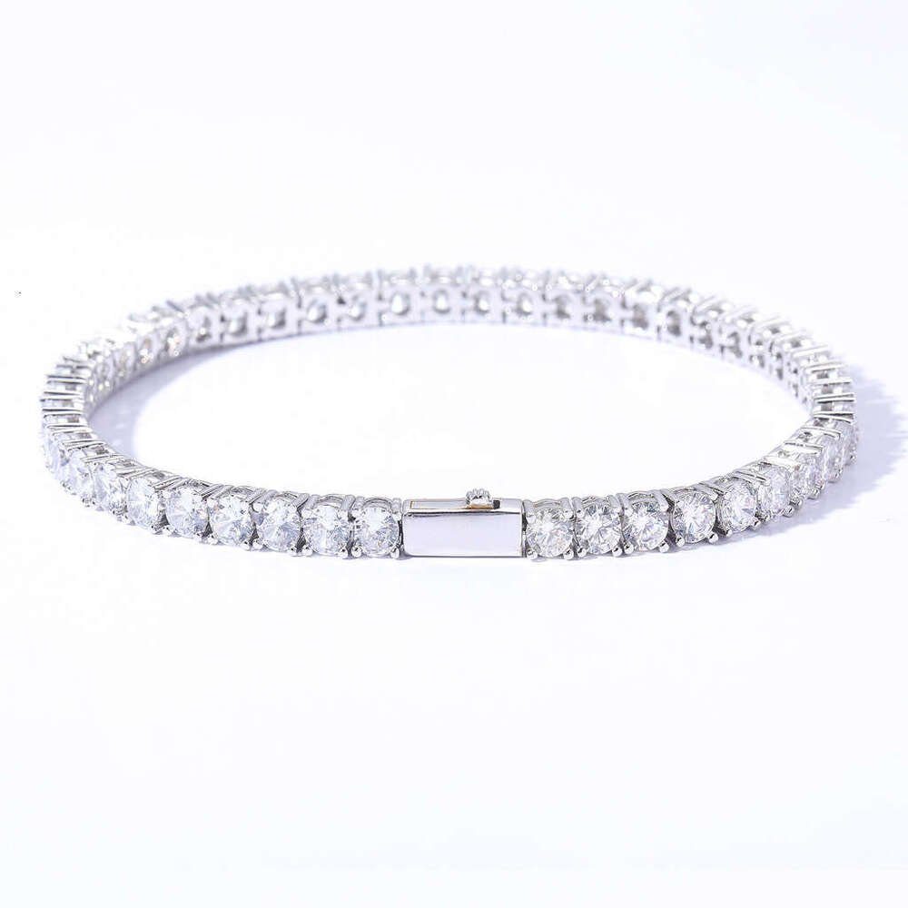 Sier Moissanite 3mm-6mm Tennis Chain White Gold Hip Hop Necklace with Certificate 811e