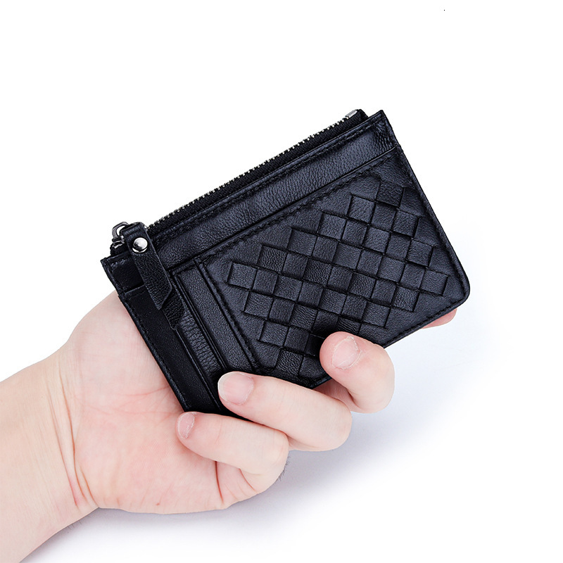 Card Holder Small Luxury Wallet Designer Wallet Women's Sheepskin Woven Ultra-thin Coin Purse Foreign Trade New Multi-functional Integrated ID Ho
