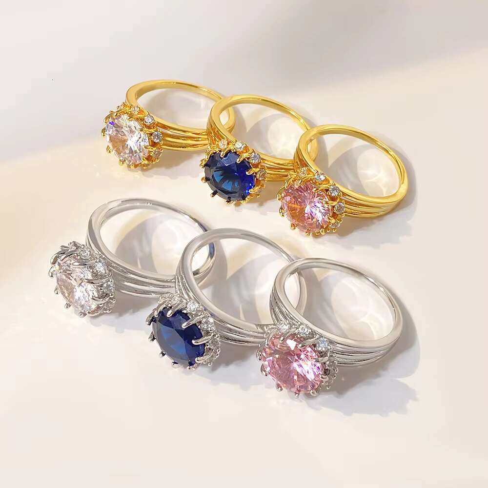 Hot Selling Ladies Elegant 925 Silver Rings Stunning Jewelry with Zircon Gold Plated for Wedding Gift-New Jewelry Manufacturer