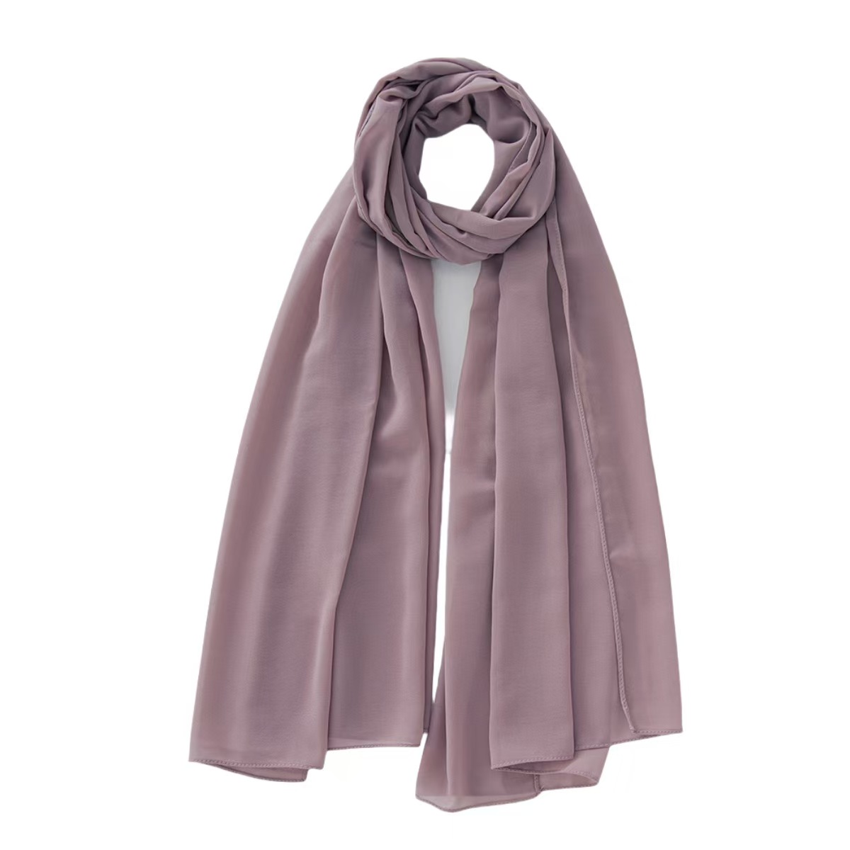 T1102 Pearl Chiffon Bubble Scarf Gauze Long Scarf Solid Color Women's Head Scarf Head Scarf