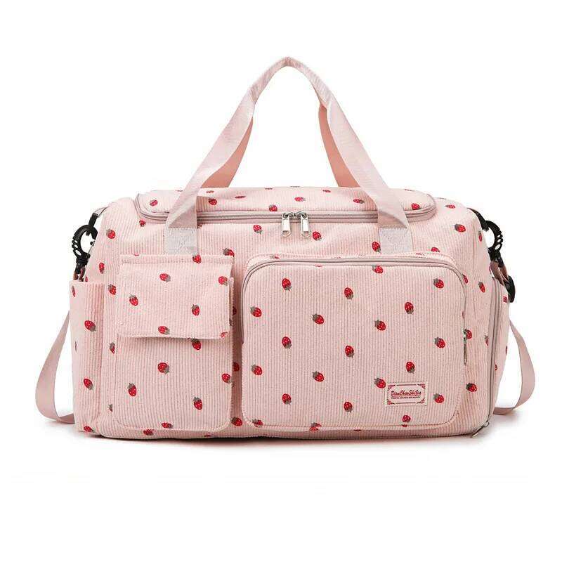 Sport Gym Outdoor Strawberry Travel Large Capacity Separate Space for Shoes Pouch Fiess Backpack Foldable Business Bag