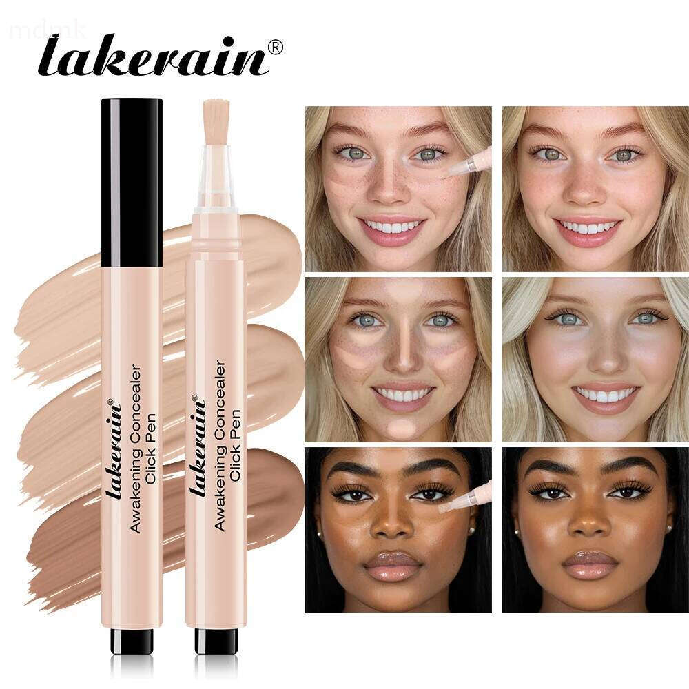 3 Colors Liquid Press Concealer Pen Detail Covering Acne Dark Circles Even Skin Tone Brightening Foundation Face Holding Makeup X250803