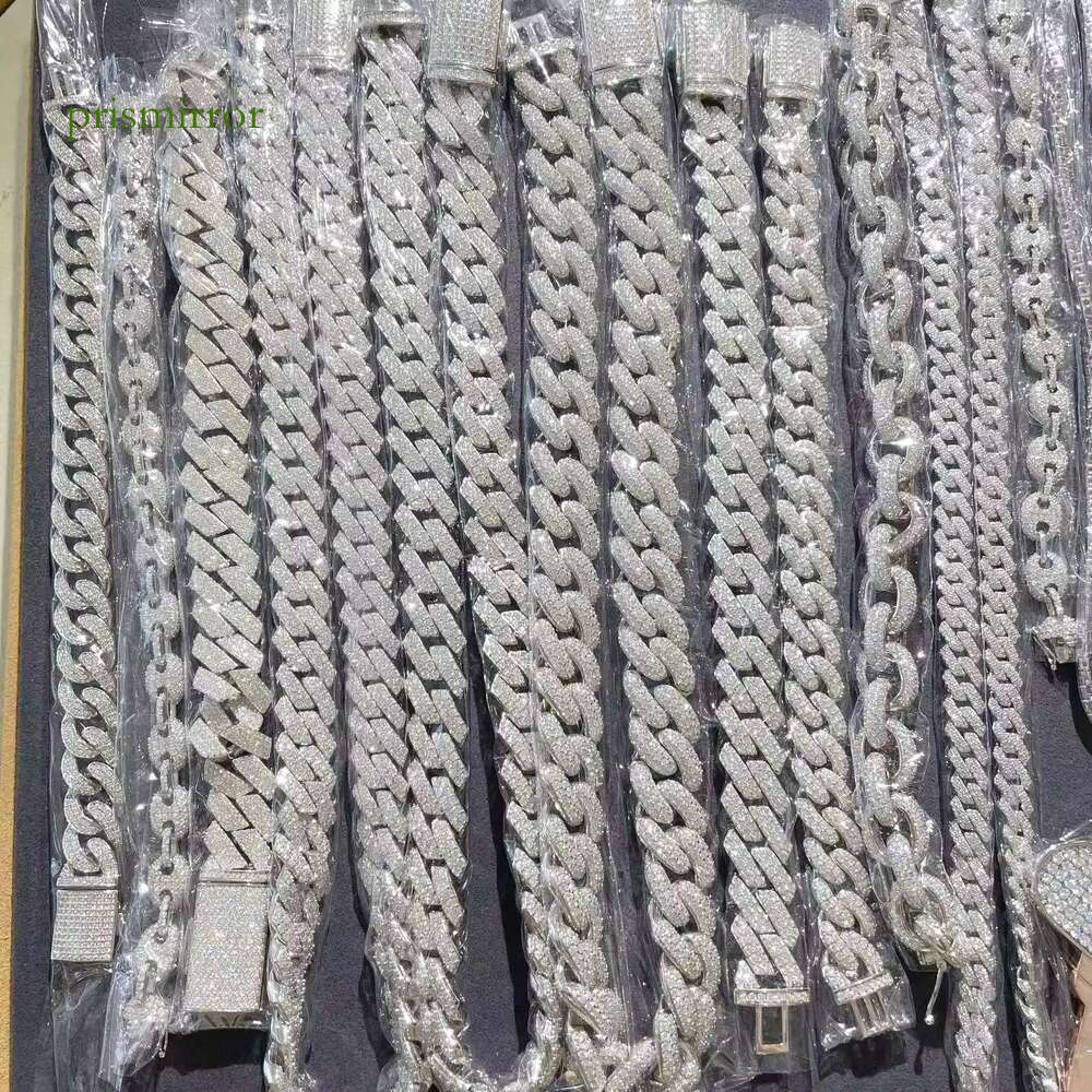 5mm 6mm 8mm 12mm 20mm 22mm Sier S Silicon Hip Hop Iced Cuban Link