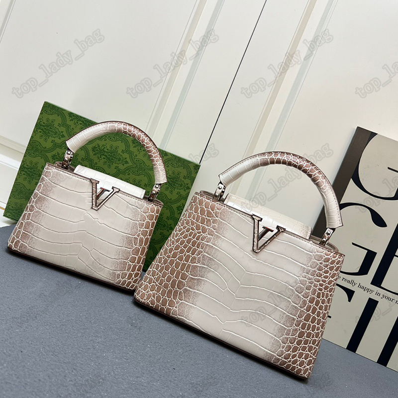 Capucines MM tote bag gorgeous crocodile leather Women luxury designer crossbody handbag Top quality Designer shoulder tote bag mini luxury handbags Shopping bag