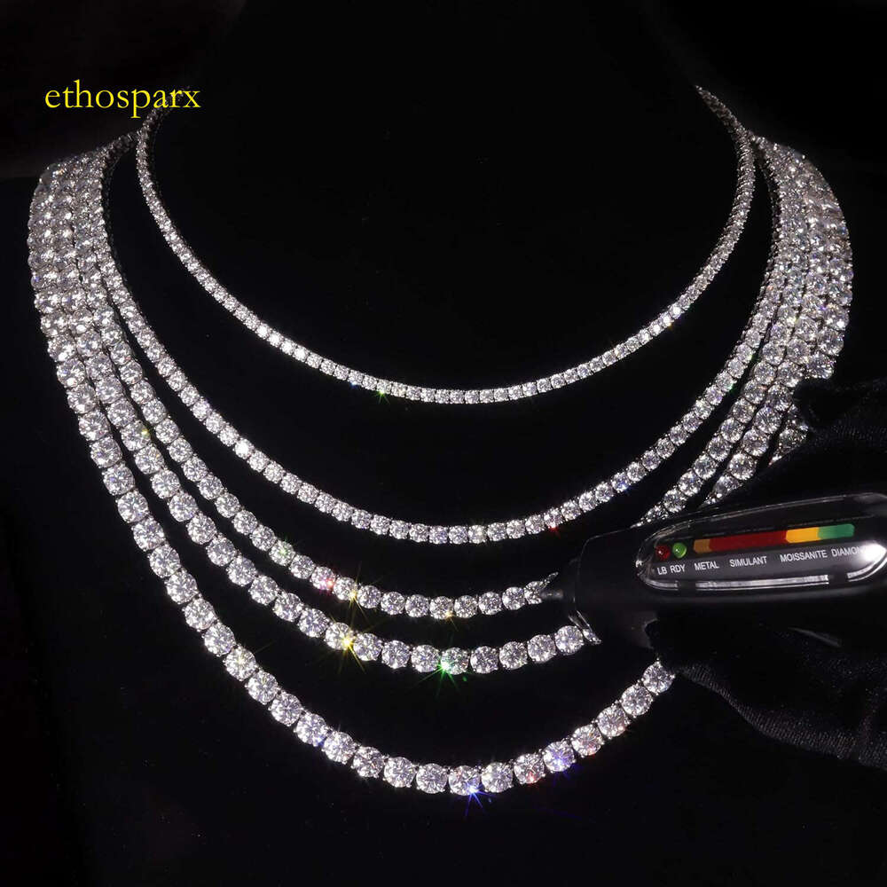 Jewelry designer hip hop necklace 2mm 3mm 4mm 5mm ice dia sterling sier Moissanite tennis bracelet
